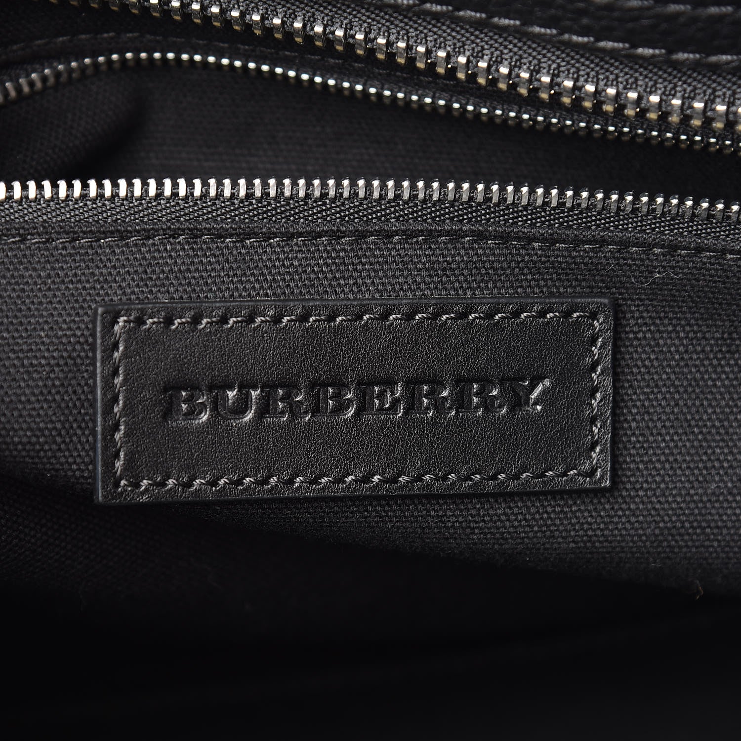 Burberry Canvas Mega Check Grained Calfskin Medium Harcourt Satchel Black 9 of 11