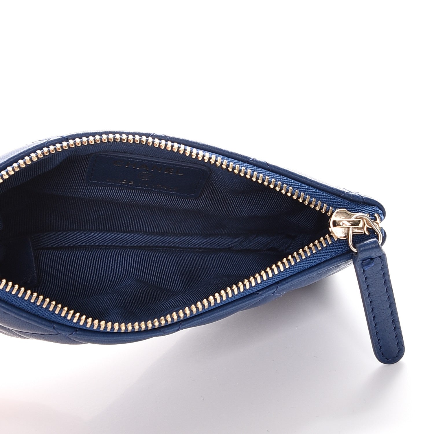 Chanel Lambskin Quilted Small Cosmetic Case Blue 5 of 8