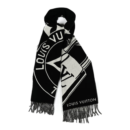 Louis Vuitton Wool Cashmere Lock And Keys Scarf Black 3 of 14