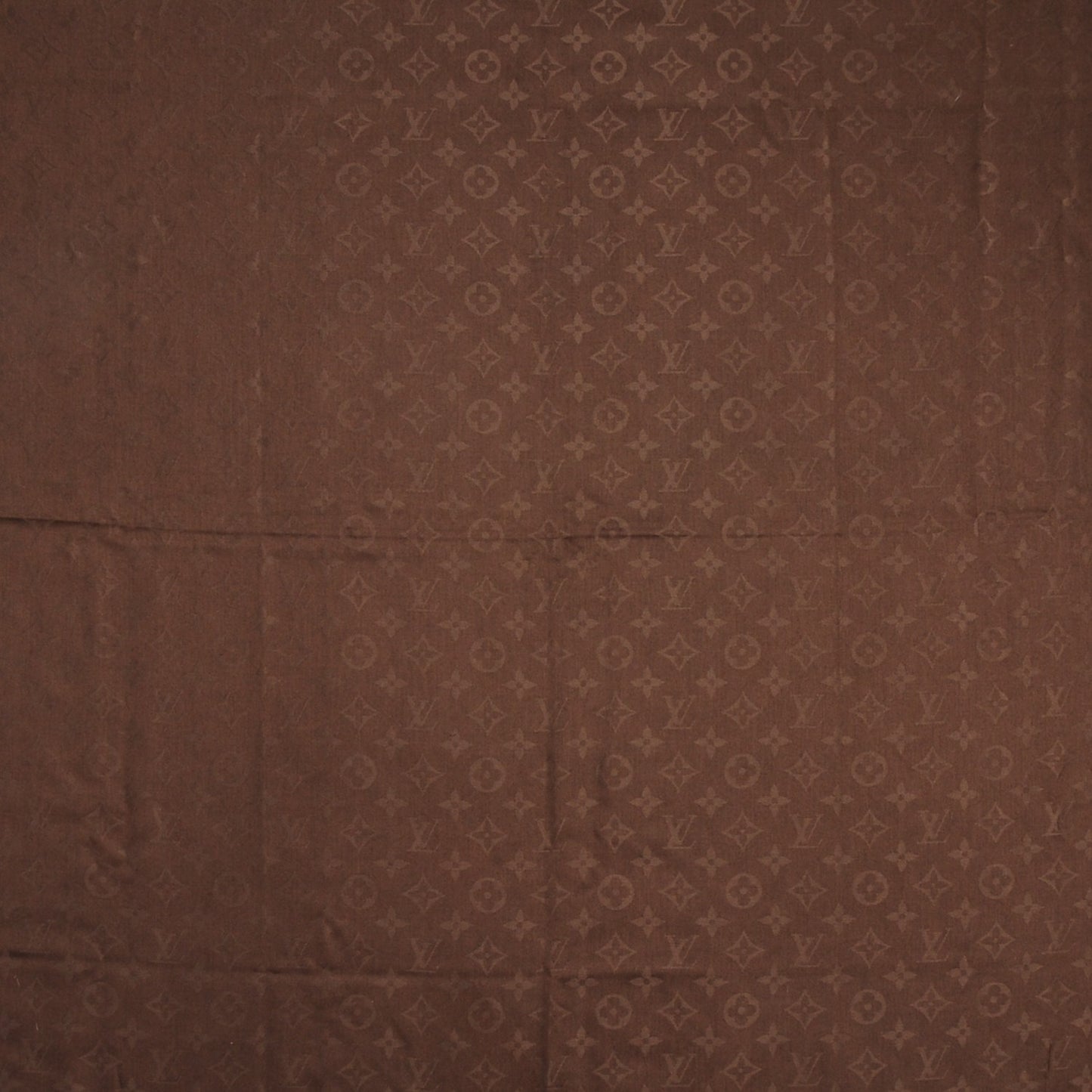 Wool Silk Monogram Shawl Chocolate