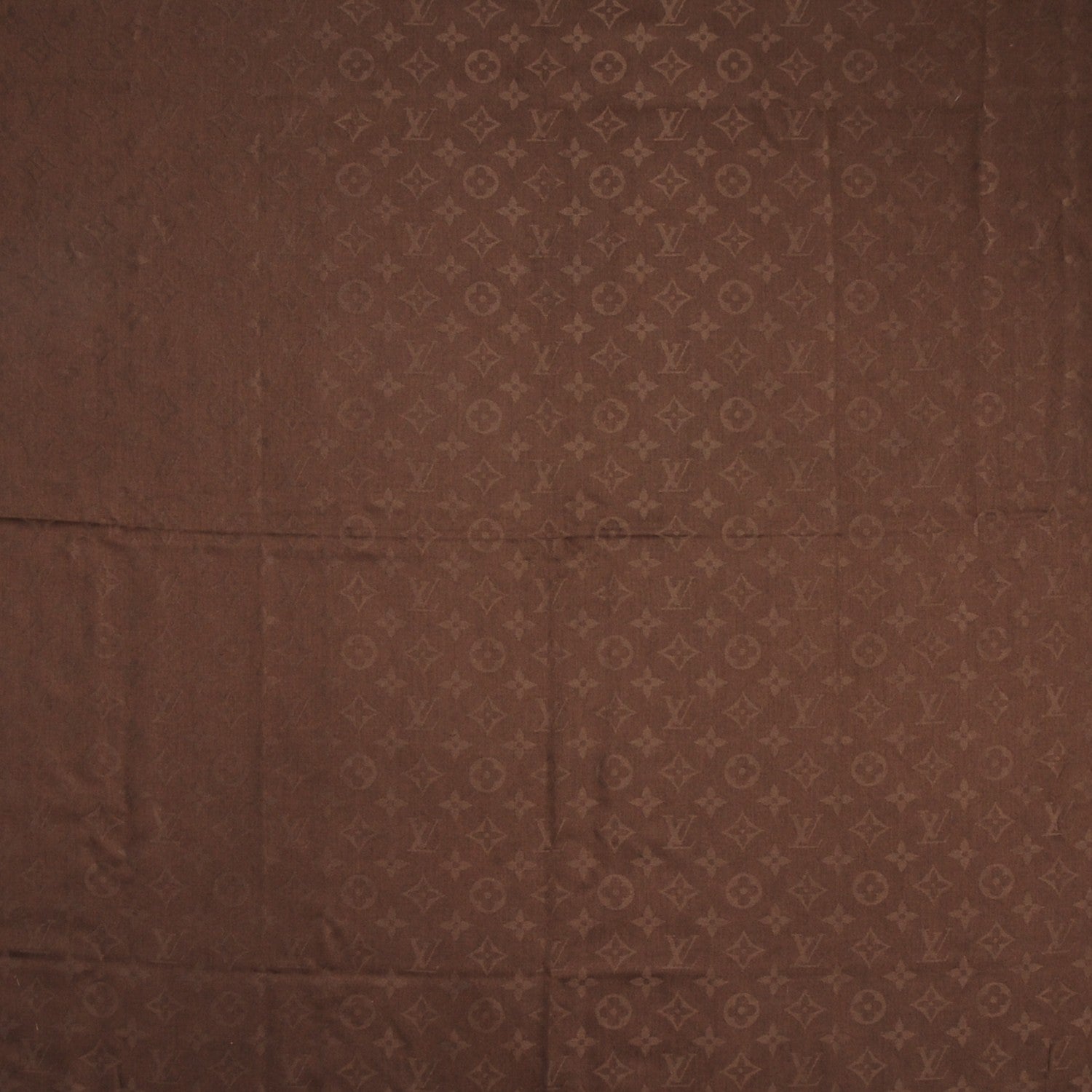 Louis Vuitton Wool Silk Monogram Shawl Chocolate 1 of 5
