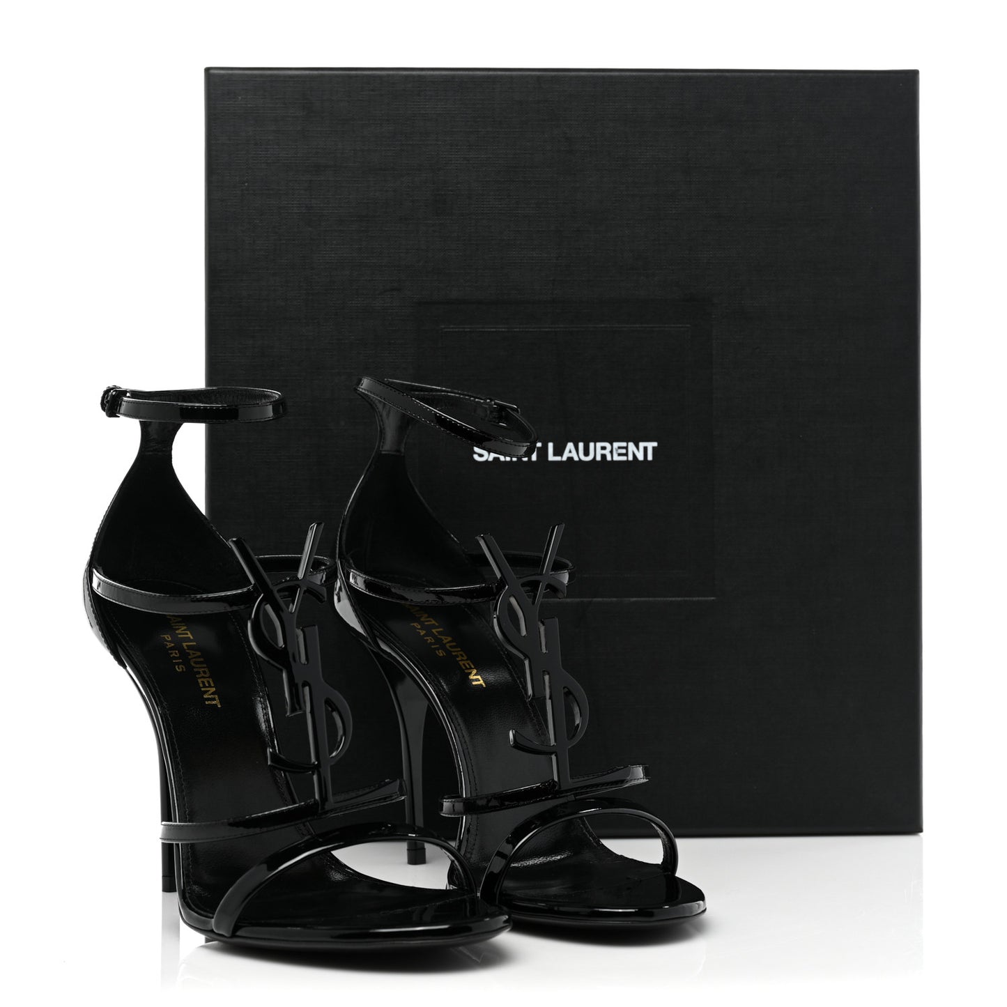 Patent Cassandra 100 Ankle Strap Sandals 38.5 Black