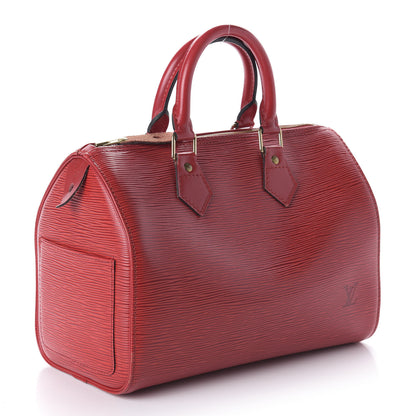 Louis Vuitton Epi Speedy 25 Castillan Red 3 of 11