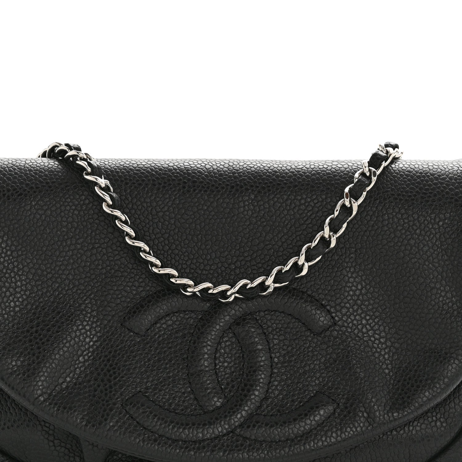 Chanel Caviar Half Moon Wallet On Chain WOC Black 10 of 14