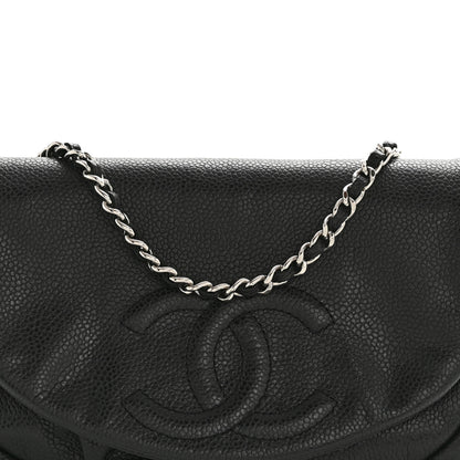 Chanel Caviar Half Moon Wallet On Chain WOC Black 10 of 14