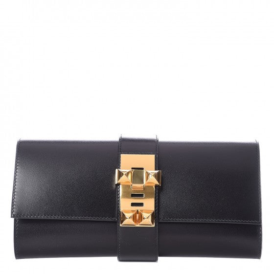 Hermes Tadelakt Medor 23 Clutch Black 1 of 8