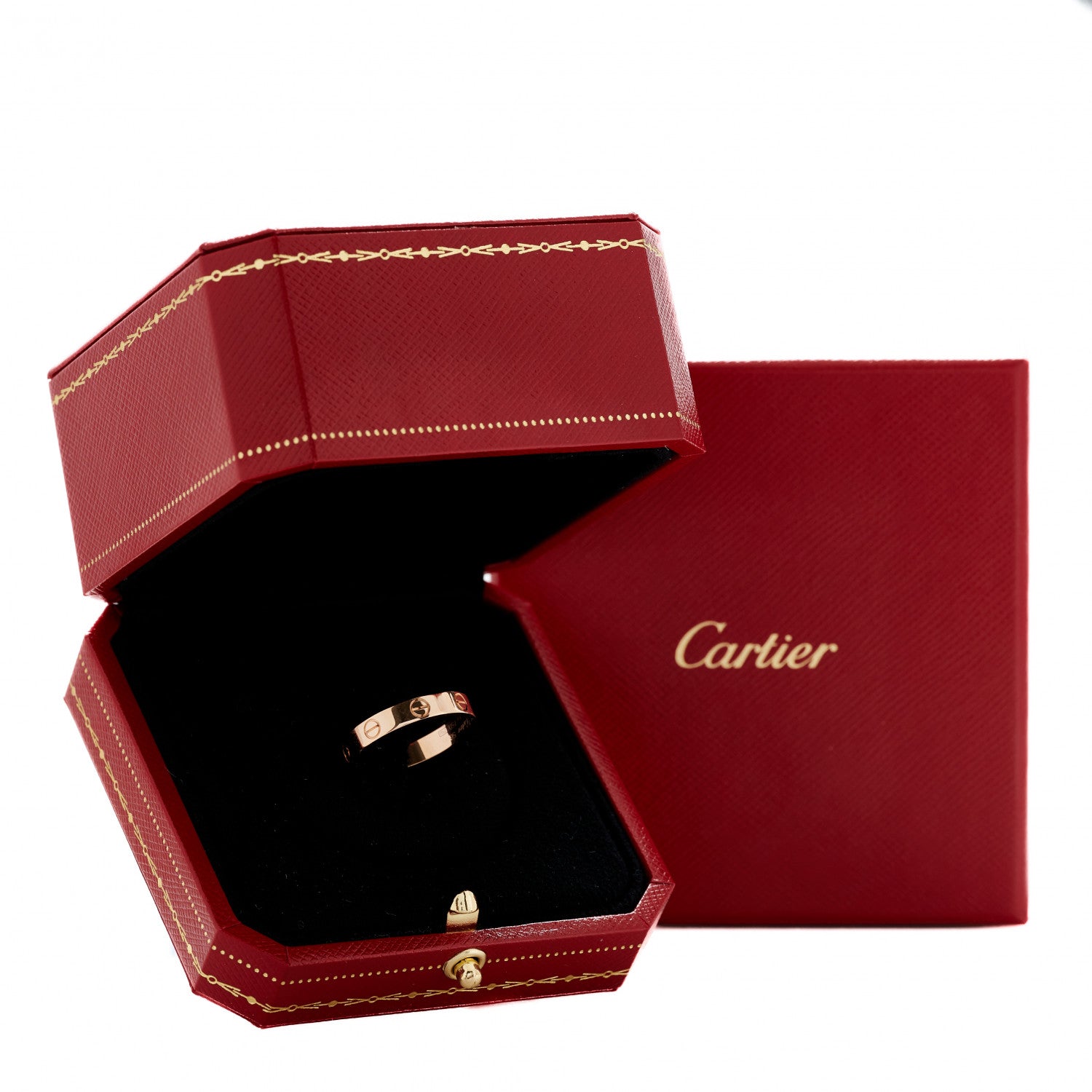 Cartier 18K Pink Gold 3.5mm LOVE Wedding Band Ring 56 7.75 5 of 5