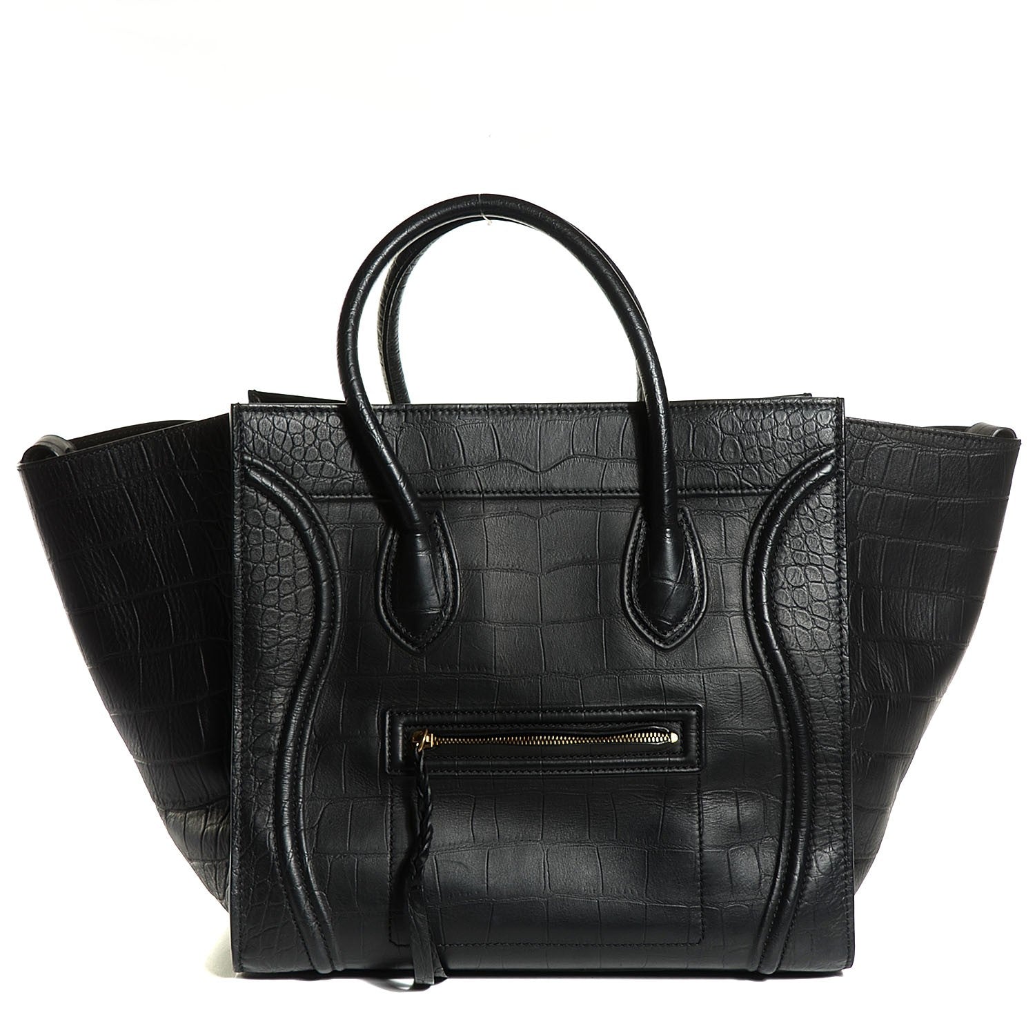 Celine Crocodile Embossed Large Phantom Luggage Black 1 of 7