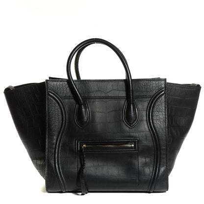 Celine Crocodile Embossed Large Phantom Luggage Black 1 of 7