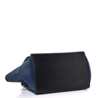 Celine Smooth Calfskin Suede Tri-Color Double Zip Trapeze Sand 4 of 7