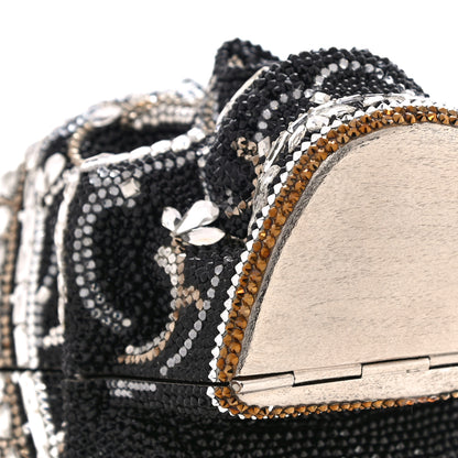 Judith Leiber Crystal Bela Lugosi Skull Minaudiere Clutch Silver Multicolor 10 of 12