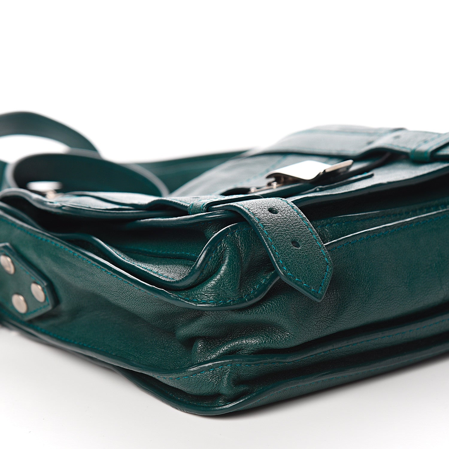 Proenza Schouler Lambskin PS1 Mini Pouch Messenger Bag Teal 8 of 12