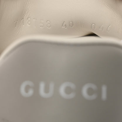 Gucci Calfskin Interlocking G Perforated Womens Ace Sneakers 40 White Grey Sky 6 of 9