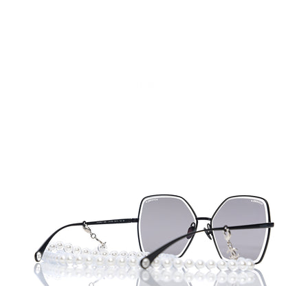 Chanel Butterfly Removable Pearl Chain Sunglasses 4262 Black 4 of 7