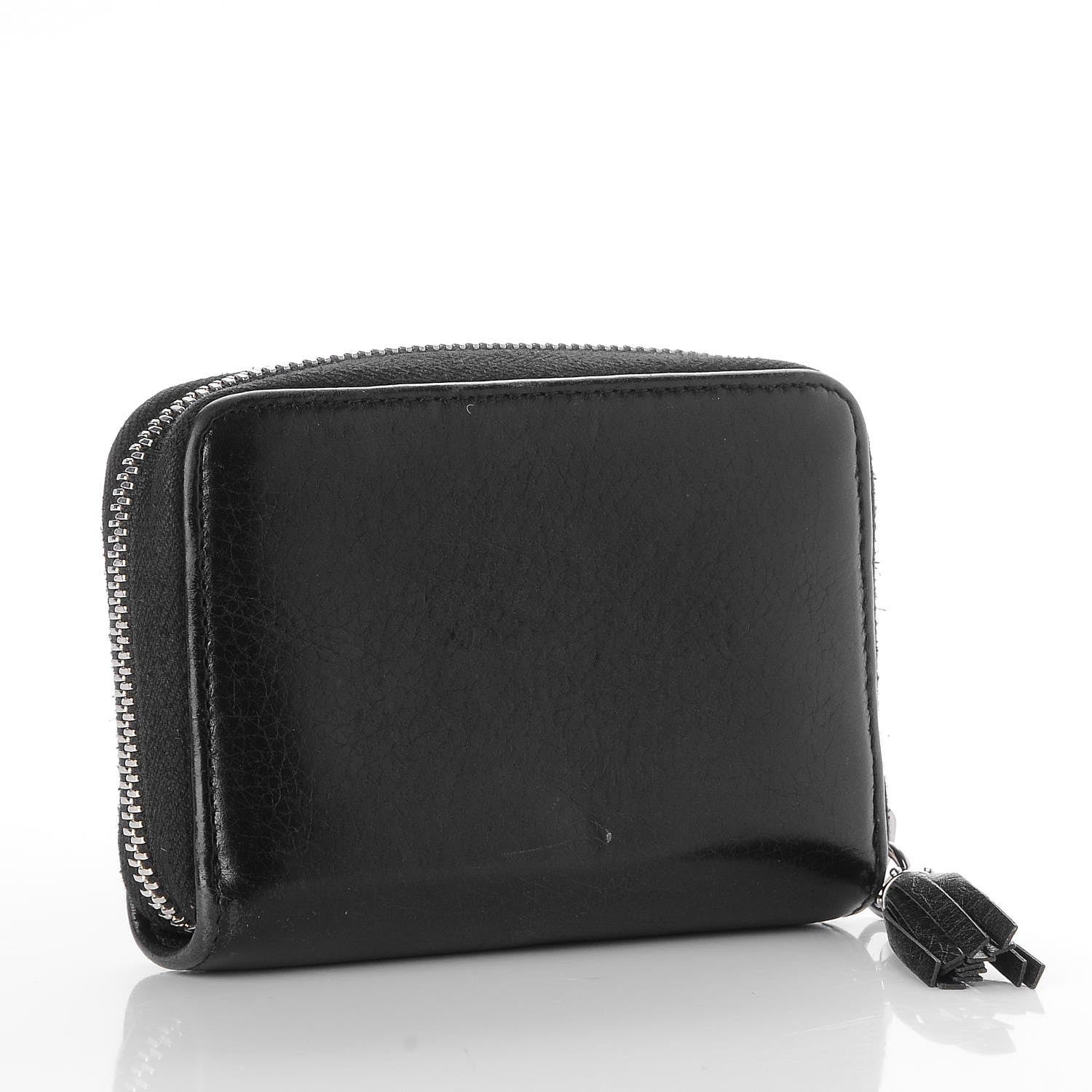 Gucci Pebbled Calfskin Studded Soho Compact Disco Zip Around Wallet Black 3 of 7