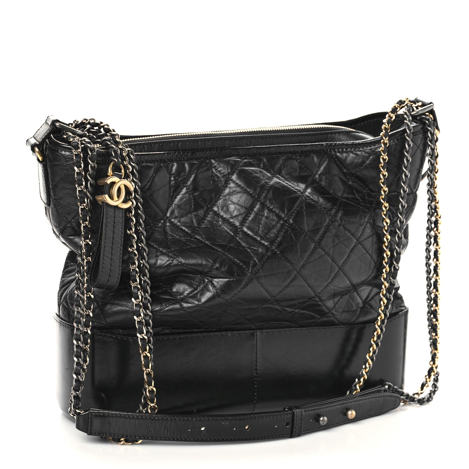 Chanel Aged Calfskin Quilted Large Gabrielle Hobo Black 3 of 9