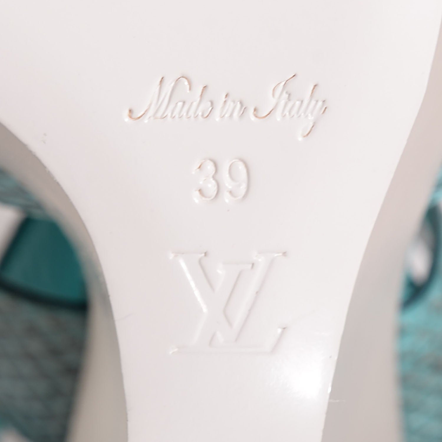 Louis Vuitton Python Wedges 39 Turquoise 6 of 8