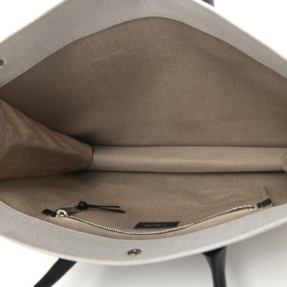 Saint Laurent Linen Calfskin Rive Gauche Tote Optic White 4 of 8