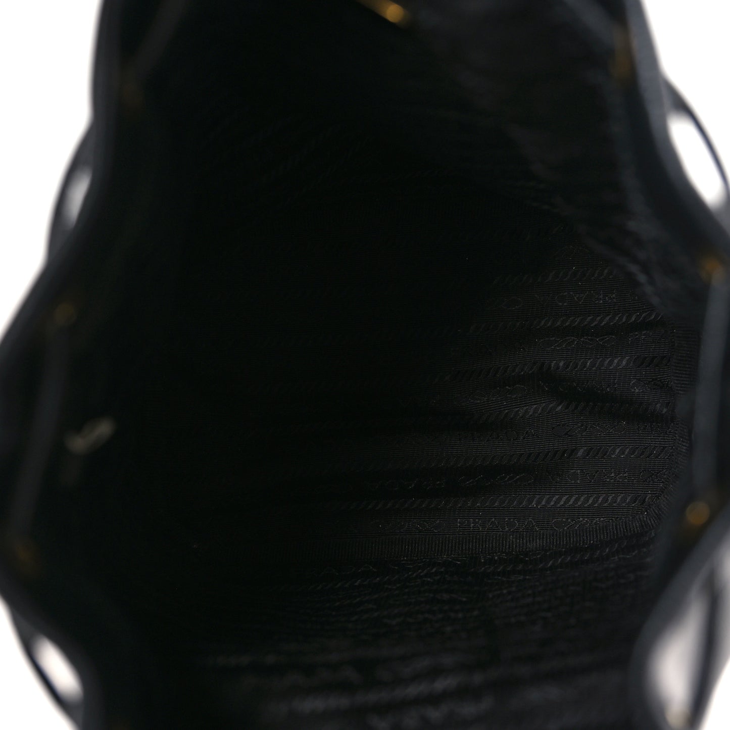 Glace Calfskin Embossed Secchiello Bucket Bag Black