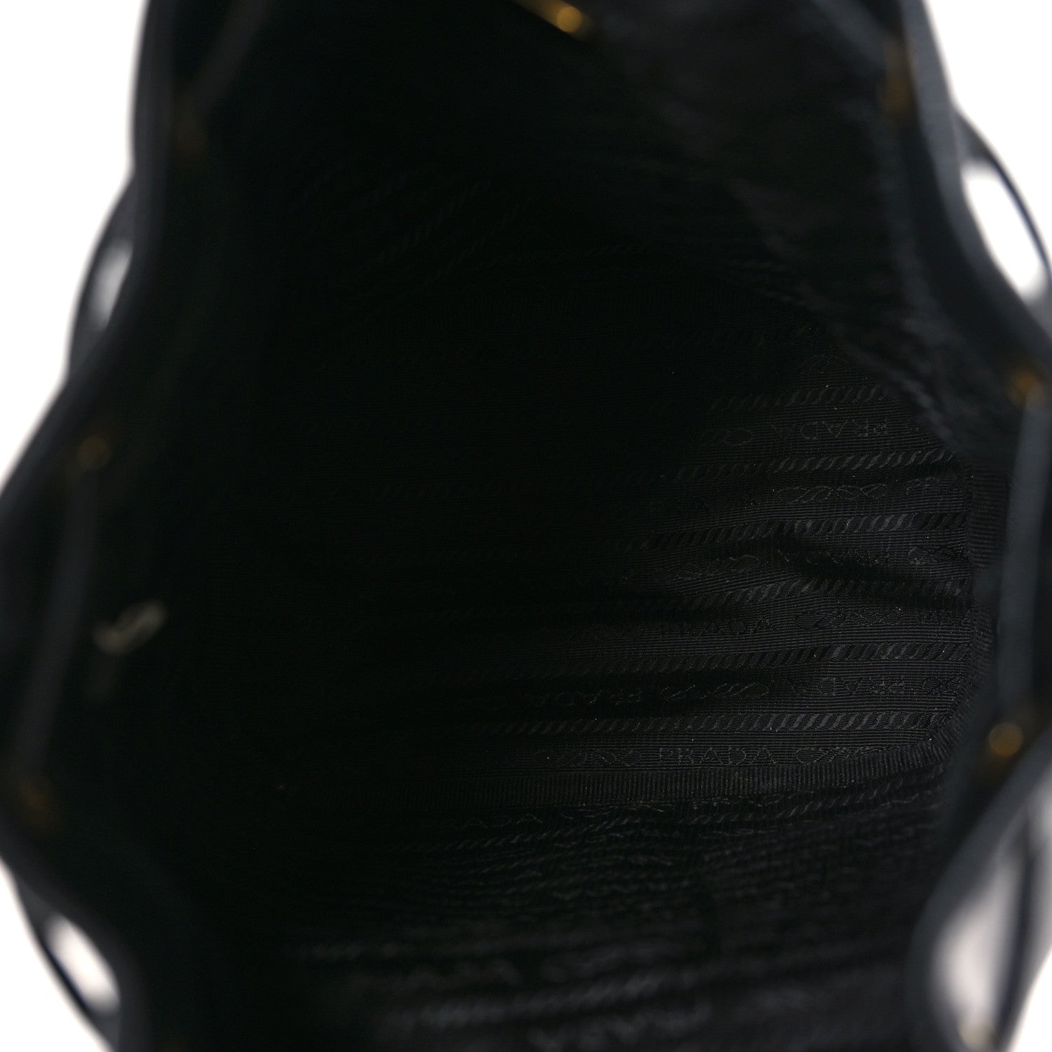 Prada Glace Calfskin Embossed Secchiello Bucket Bag Black 5 of 9
