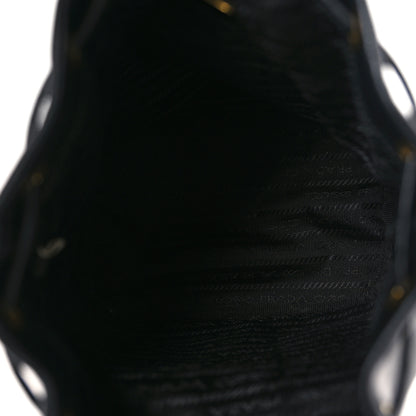 Prada Glace Calfskin Embossed Secchiello Bucket Bag Black 5 of 9