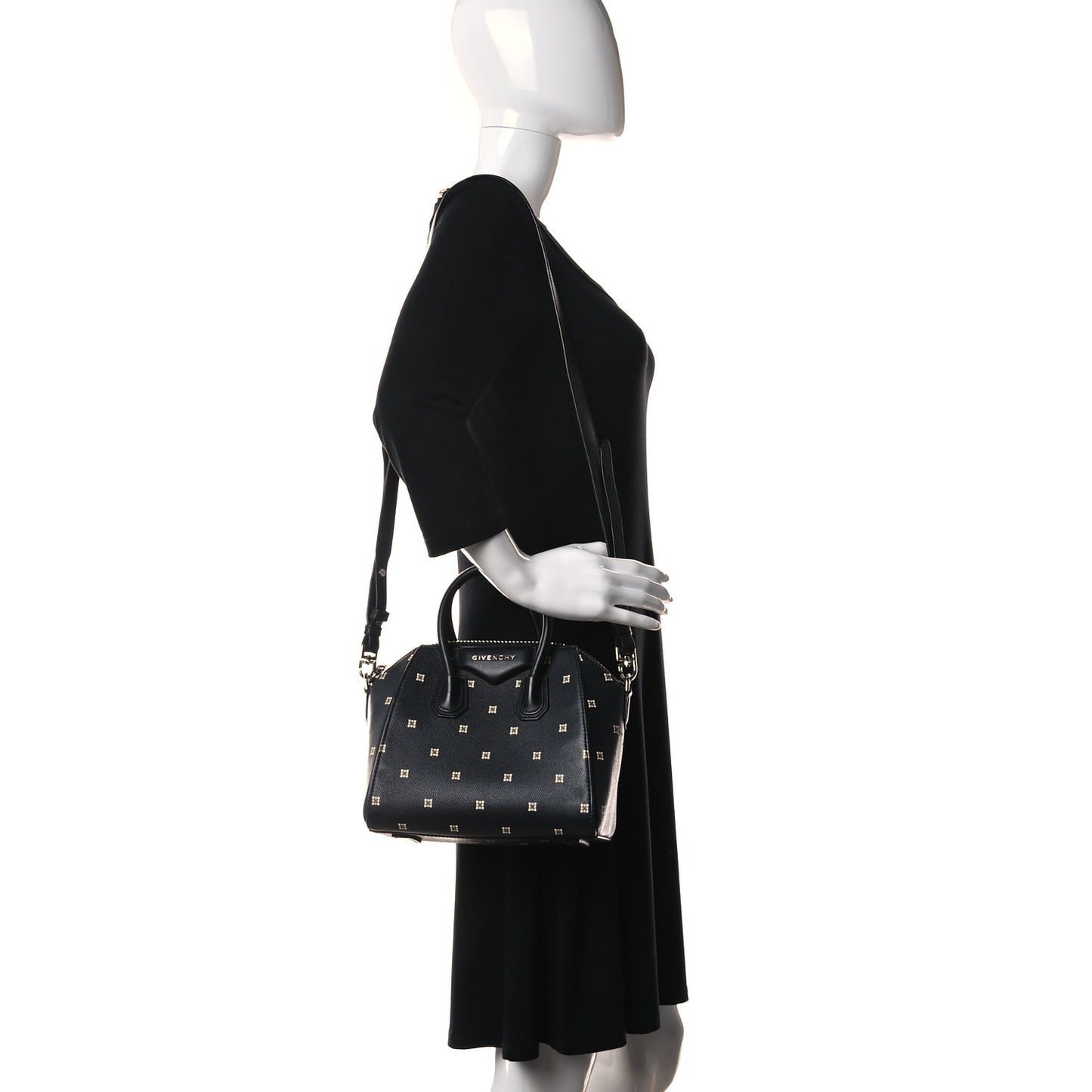 Calfskin Mini Lilies Print Mini Antigona Black