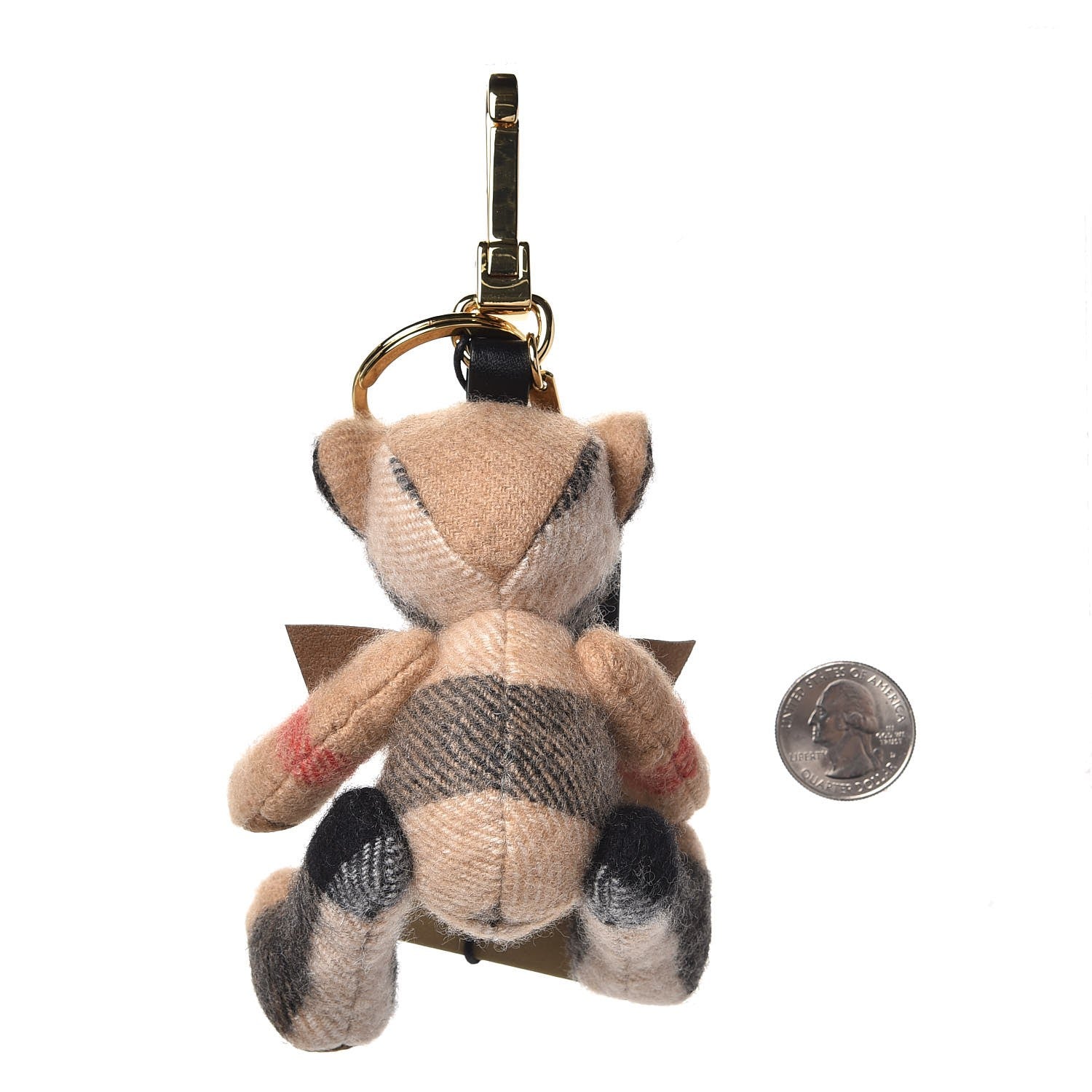 Burberry Cashmere House Check Thomas Bear Bag Charm Camel Gold 2 of 6