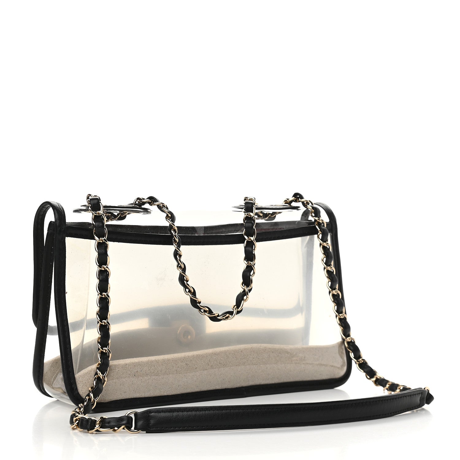 Chanel Lambskin PVC Medium Coco Sand Flap Black 3 of 9