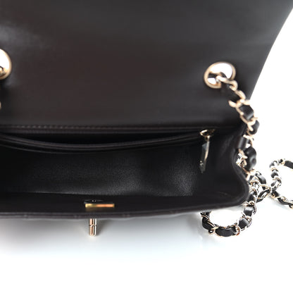 Chanel Lambskin Quilted Mini Rectangular Flap Dark Brown 5 of 11