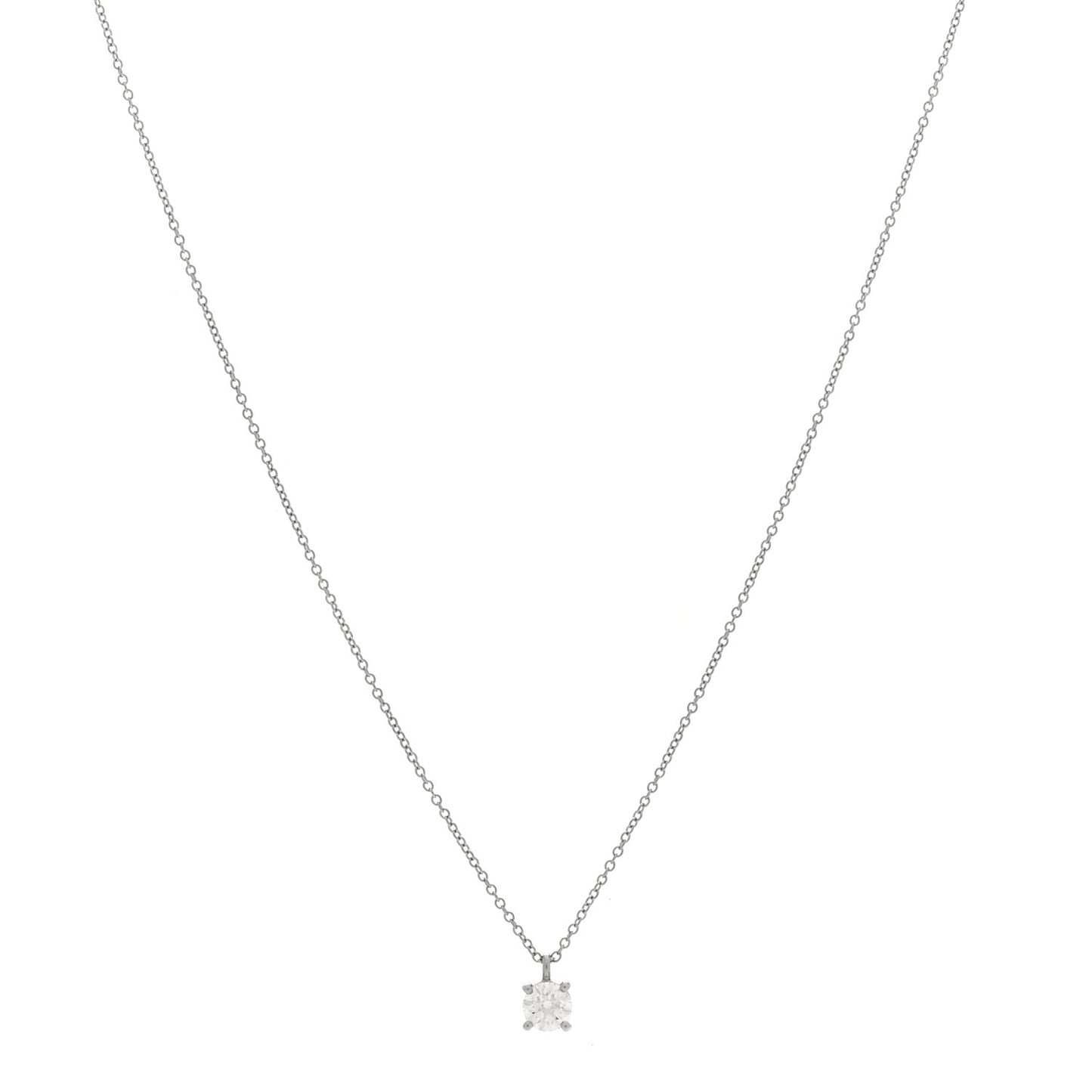 Platinum Diamond .51ct Solitaire Pendant Necklace