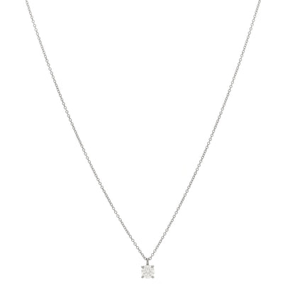 Tiffany Platinum Diamond .51ct Solitaire Pendant Necklace 1 of 5