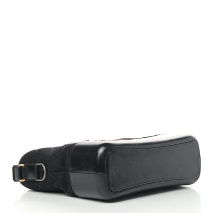 Chanel Felt Calfskin Quilted Medium Gabrielle Hobo Black 3 of 4