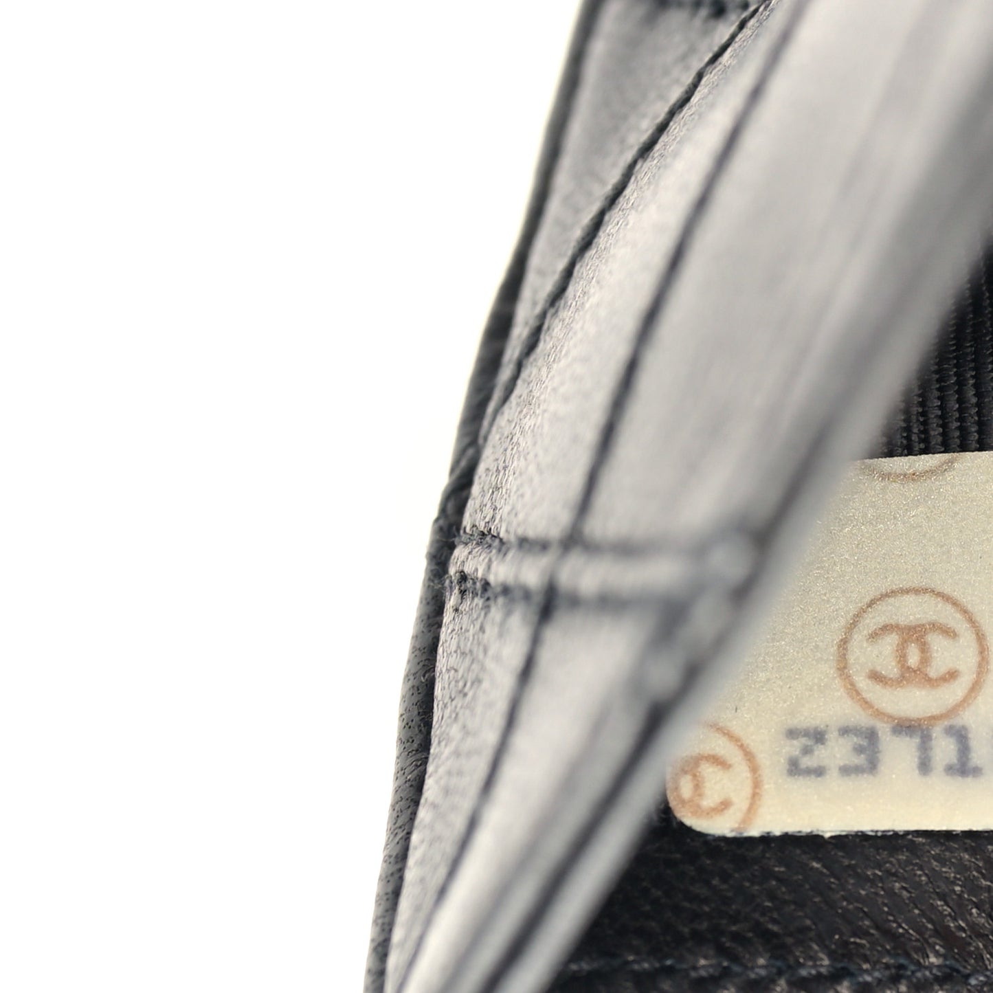 Calfskin Diamond Stitched Compact Wallet Black