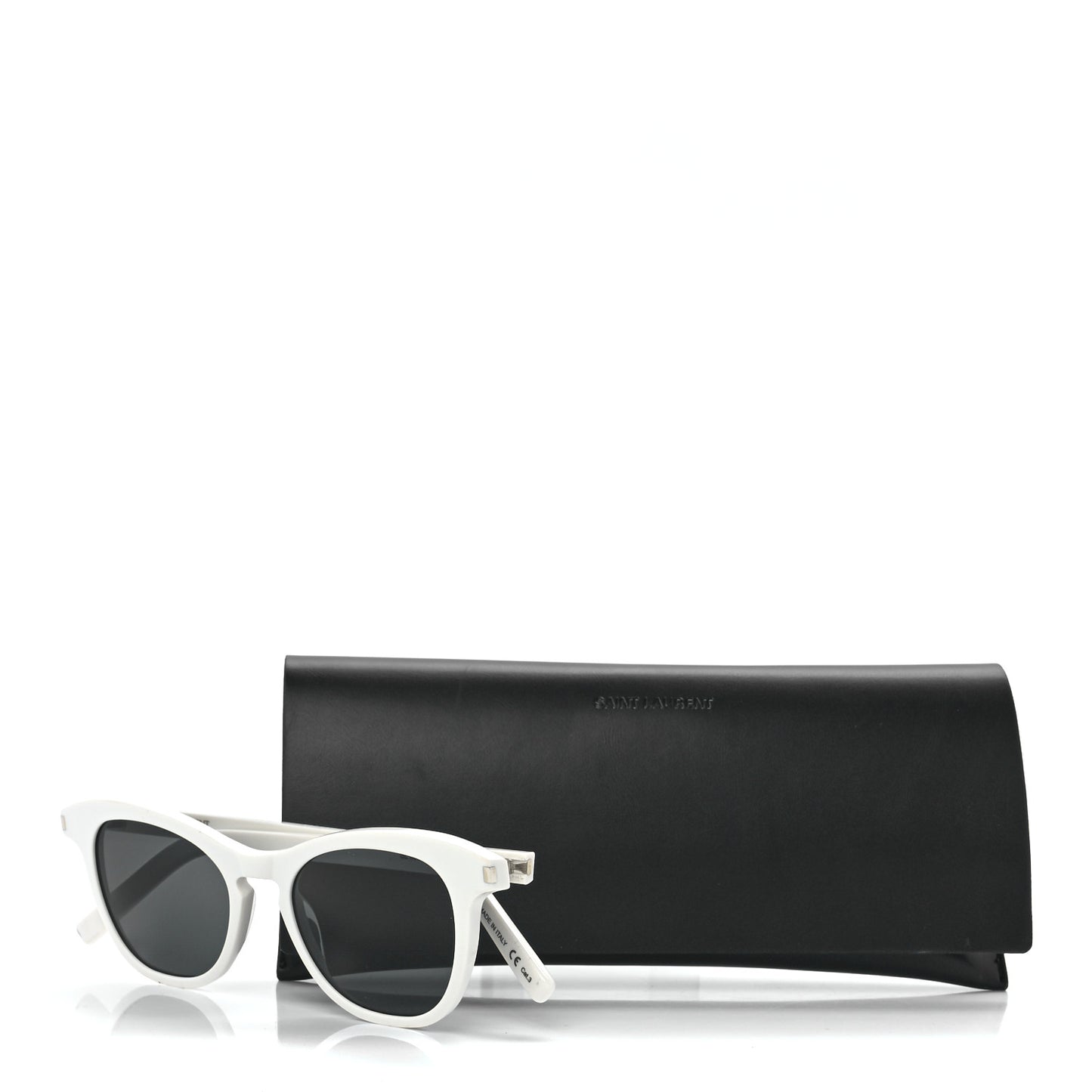 Acetate New Wave Oval Sunglasses SL 356 White