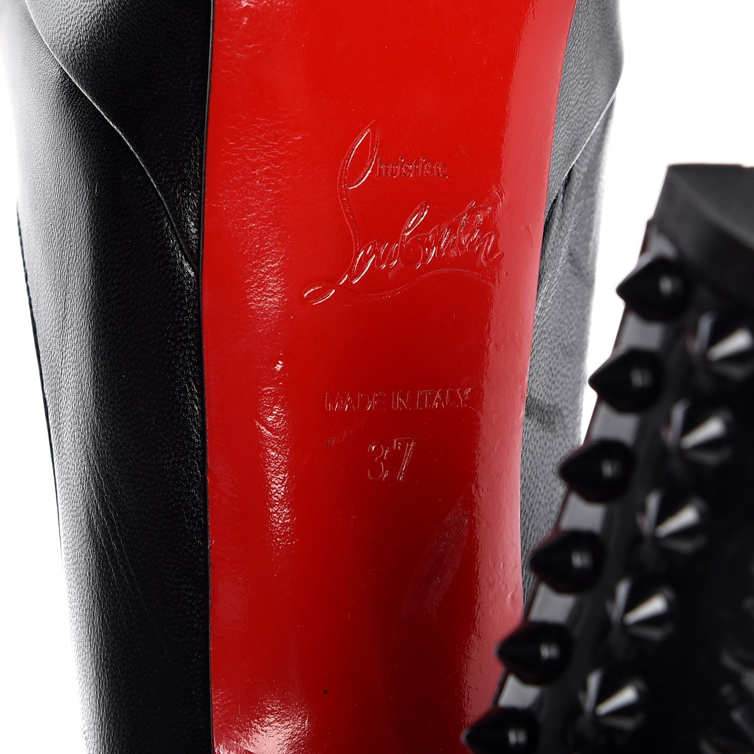 Christian Louboutin Kid Patent Taclou 140 Pumps 37 Black 6 of 8