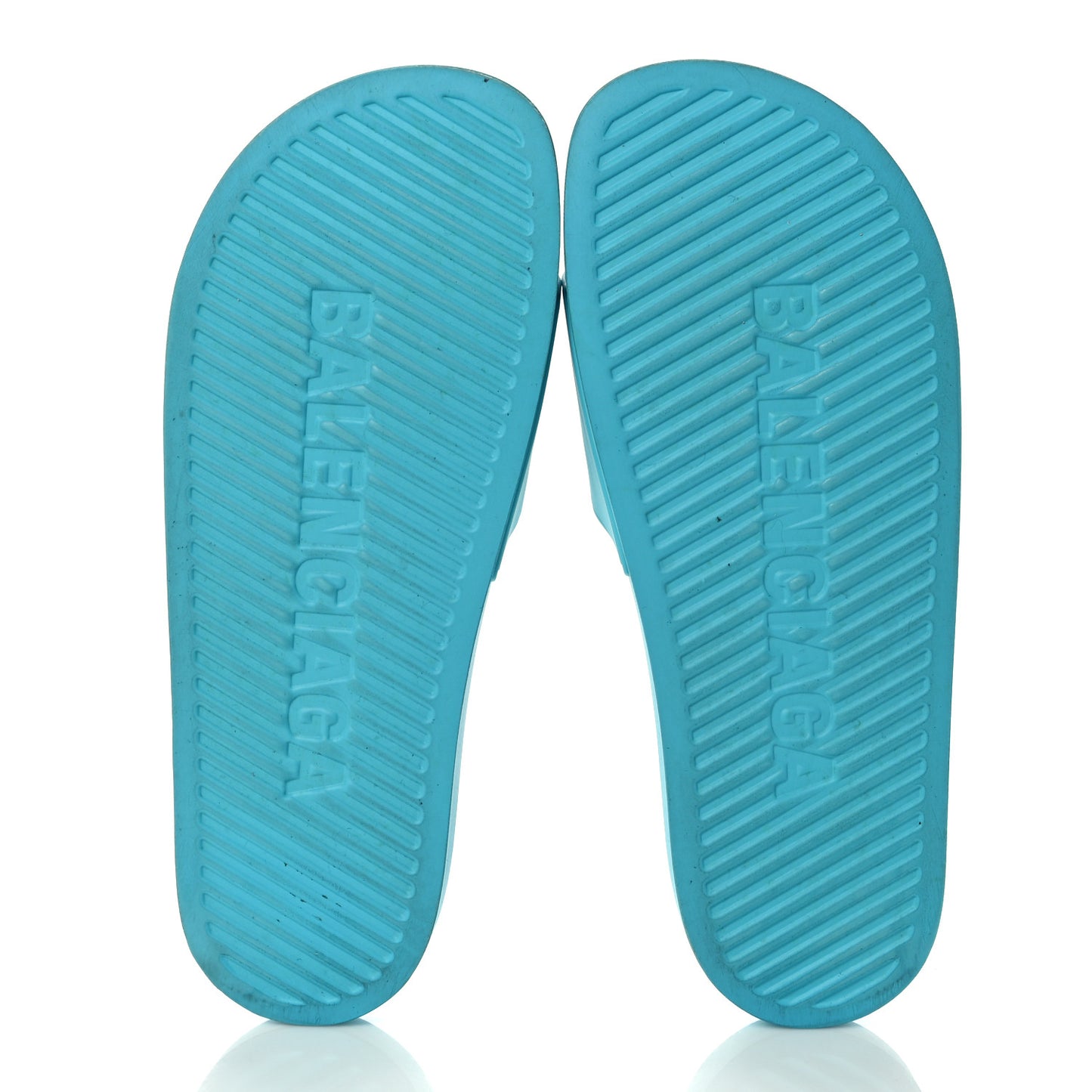 PVC Logo Mens Pool Slide Sandals 42 Turquoise Black
