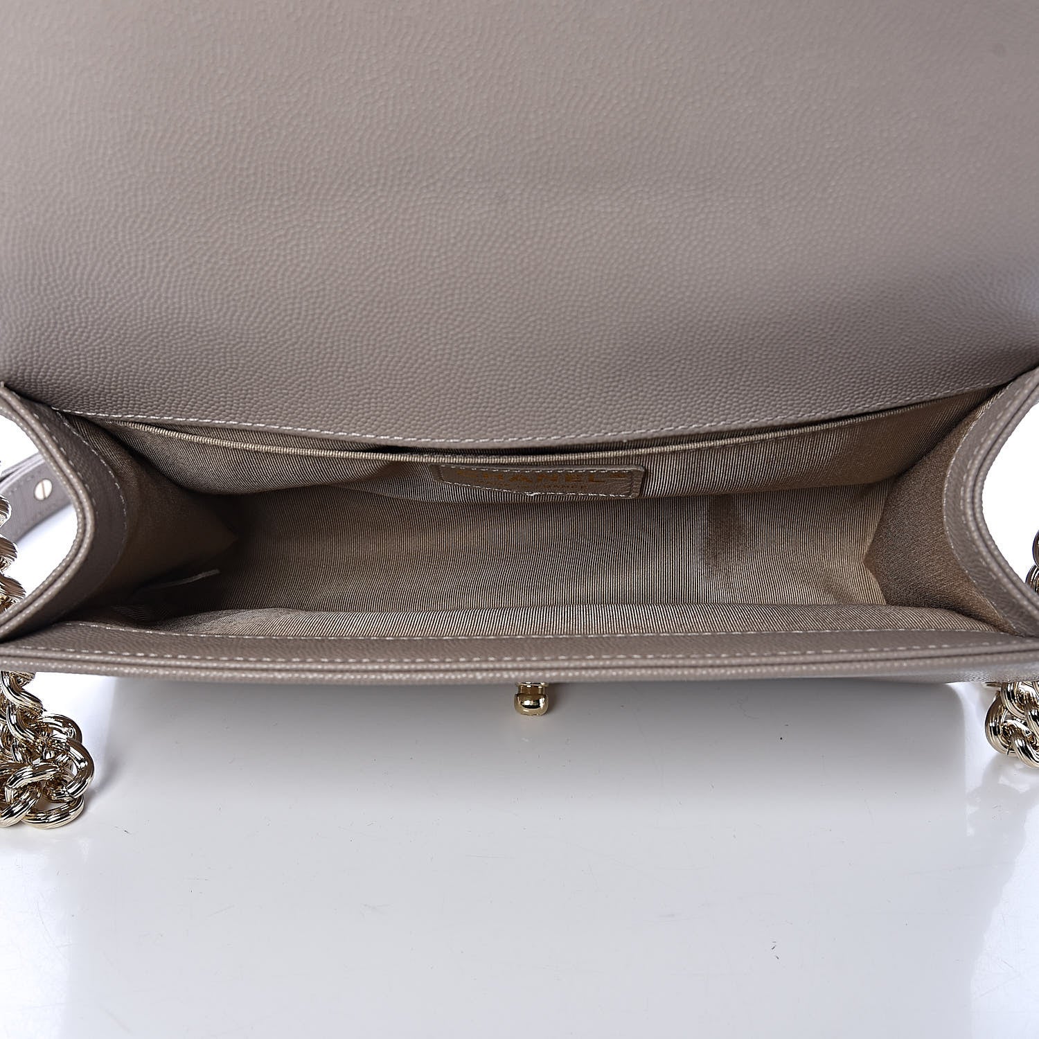 Chanel Caviar Quilted Medium Boy Flap Dark Beige 5 of 13