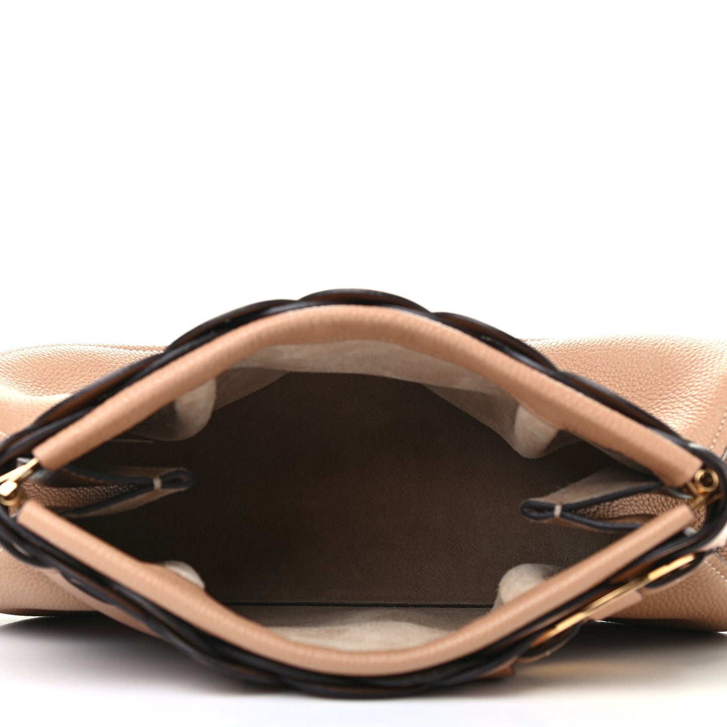 Grained Calfskin Darryl Clutch Cement Brown