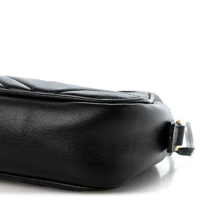 Gucci Calfskin Matelasse Small GG Marmont Chain Shoulder Bag Black 9 of 13