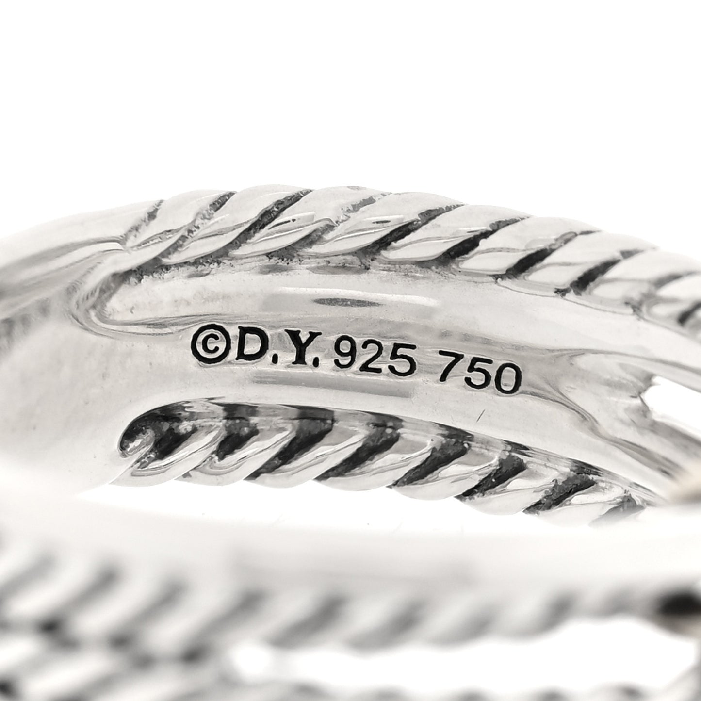 Sterling Silver 18K Yellow Gold 6mm X Crossover Ring 51 5.75