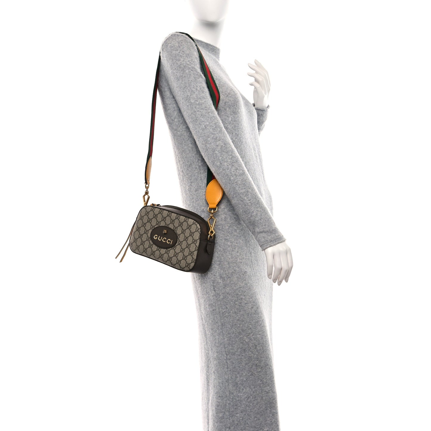 GG Supreme Monogram Web Neo Vintage Shoulder Bag Beige New Acero Crop