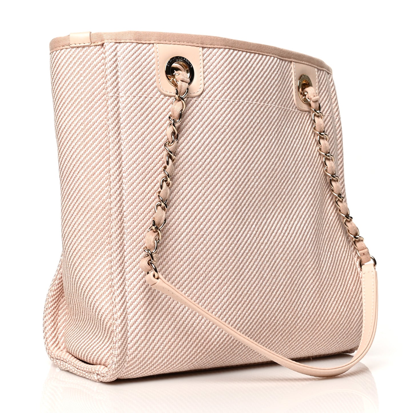 Mixed Fibers Calfskin Mini Deauville Tote Rose Pink