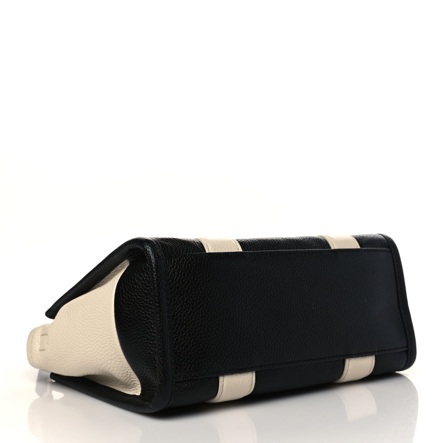 Grained Calfskin Colorblock Mini The Tote Bag Ivory Multi