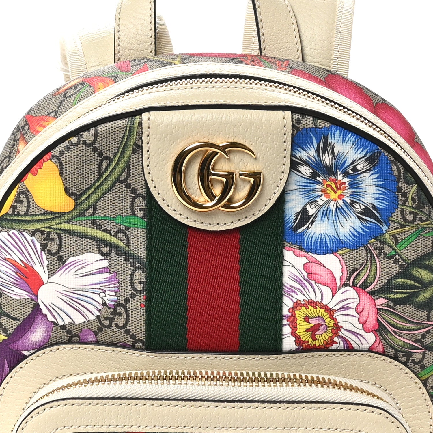 Gucci GG Supreme Monogram Flora Web Small Ophidia Day Backpack White 8 of 10