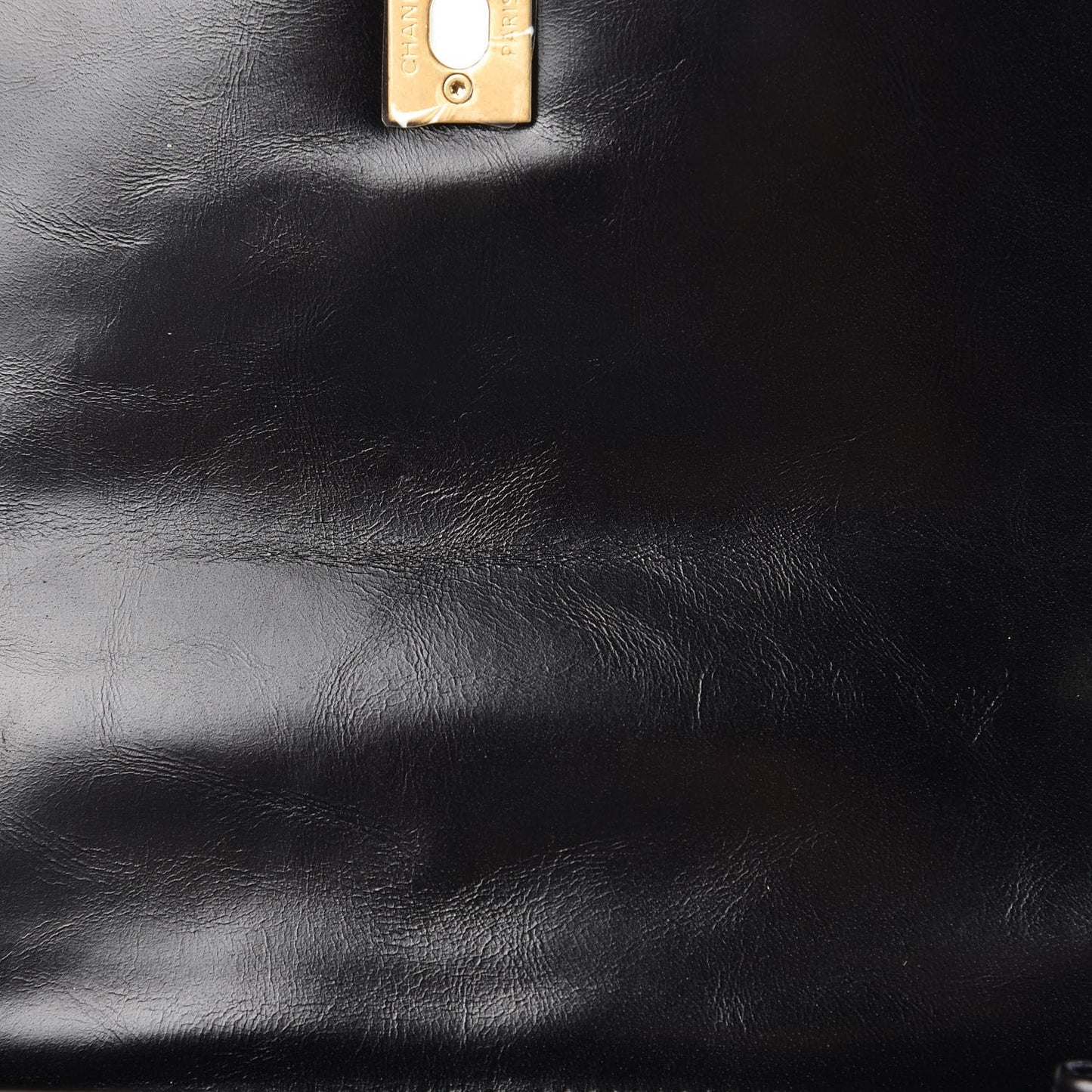 Calfskin Lizard Chevron Quilted Mini Coco Handle Flap Black