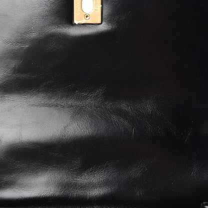 Chanel Calfskin Lizard Chevron Quilted Mini Coco Handle Flap Black 8 of 10