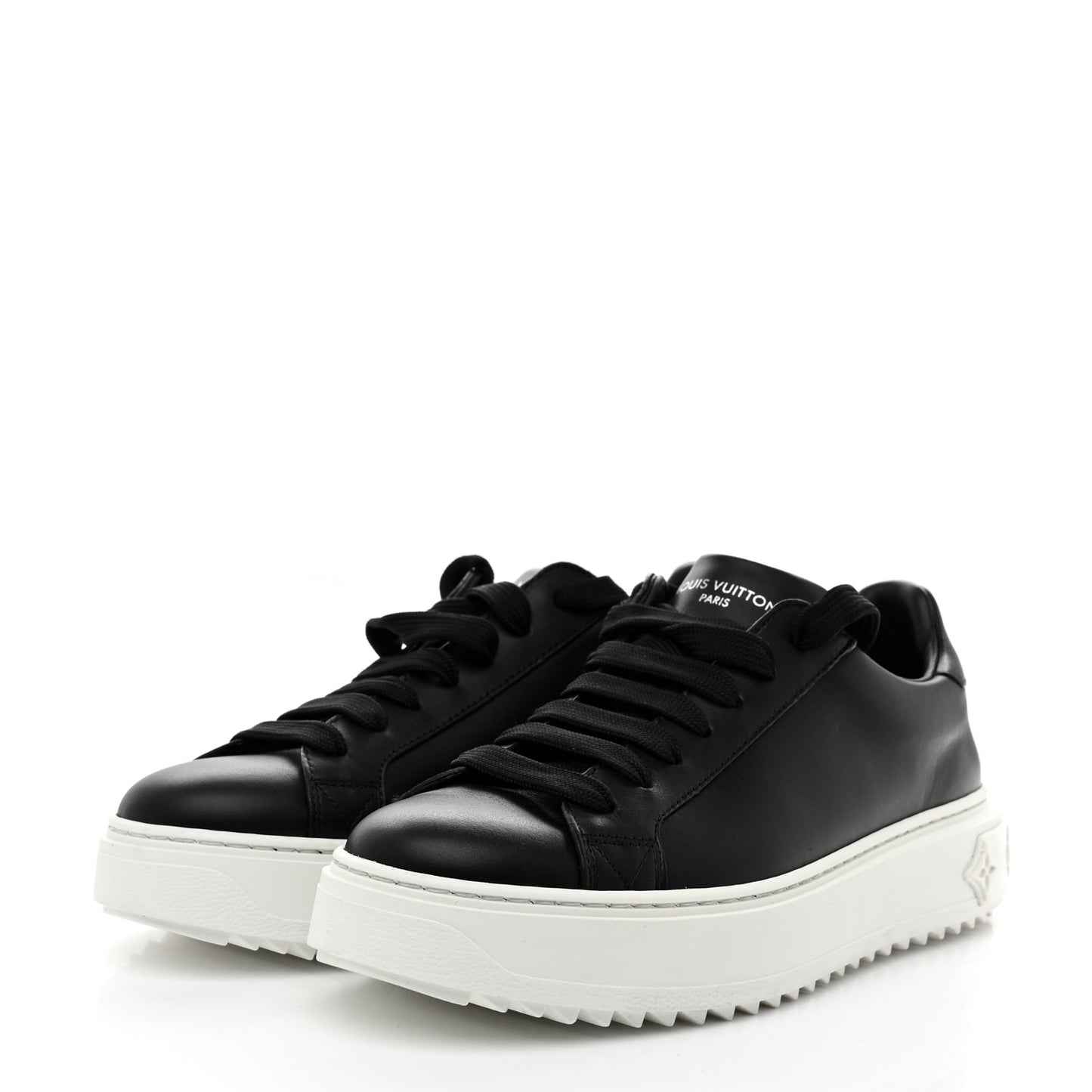 Calfskin Time Out Sneakers 37 Black