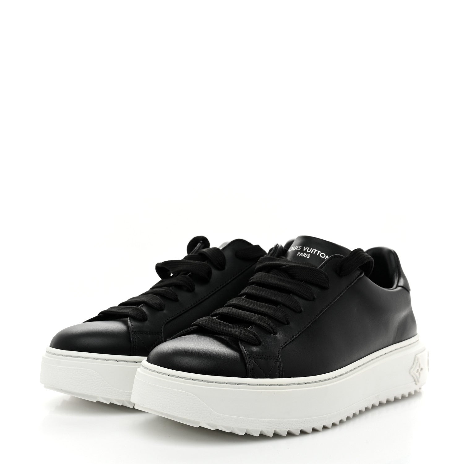 Louis Vuitton Calfskin Time Out Sneakers 37 Black 4 of 9