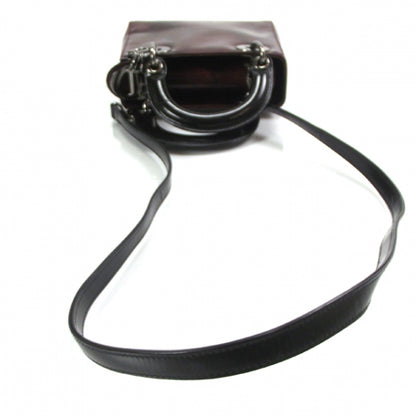Christian Dior Polished Leather Mini Lady Dior Burgundy 6 of 9