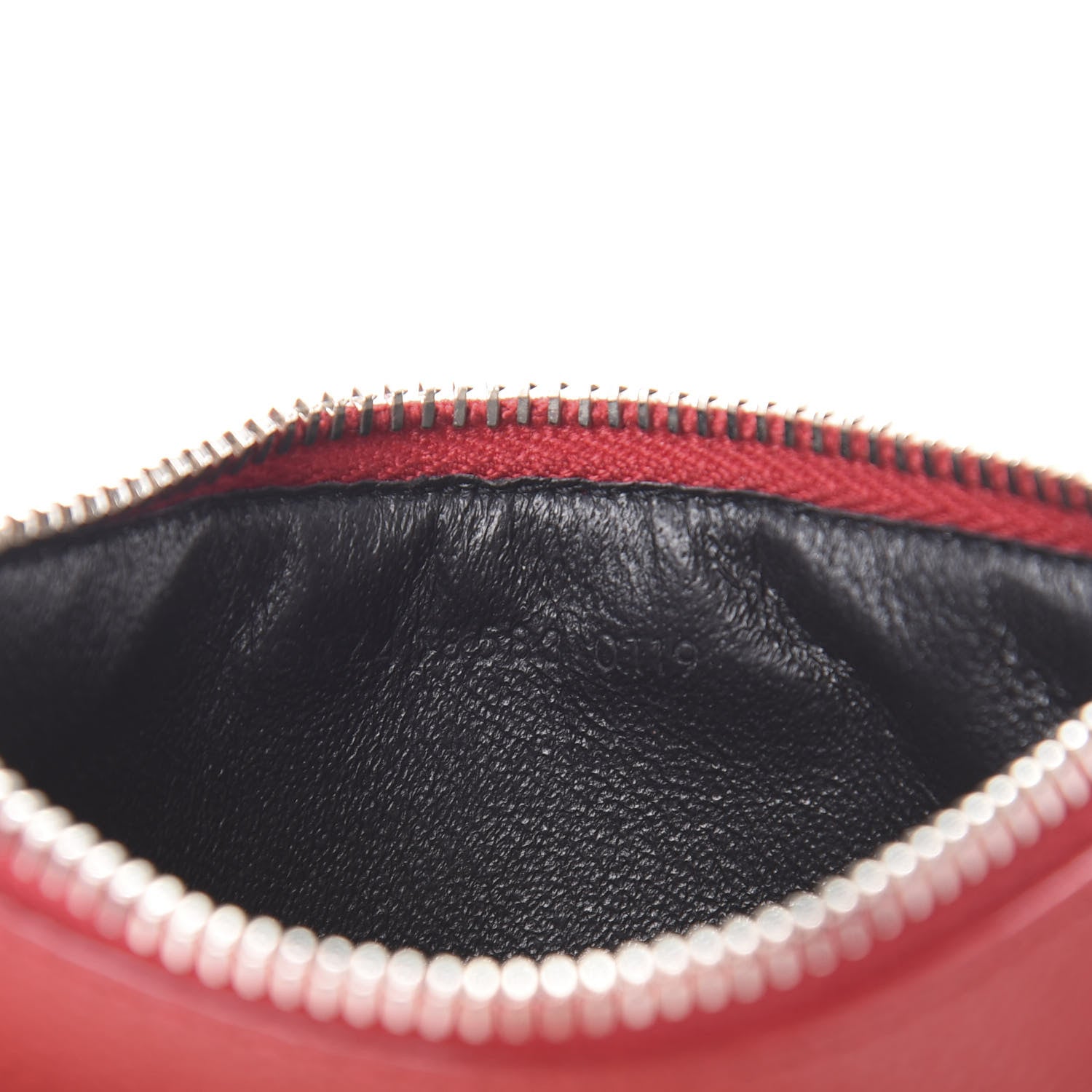 Saint Laurent Calfskin 5 Fragments Zip Card Case Red 7 of 8
